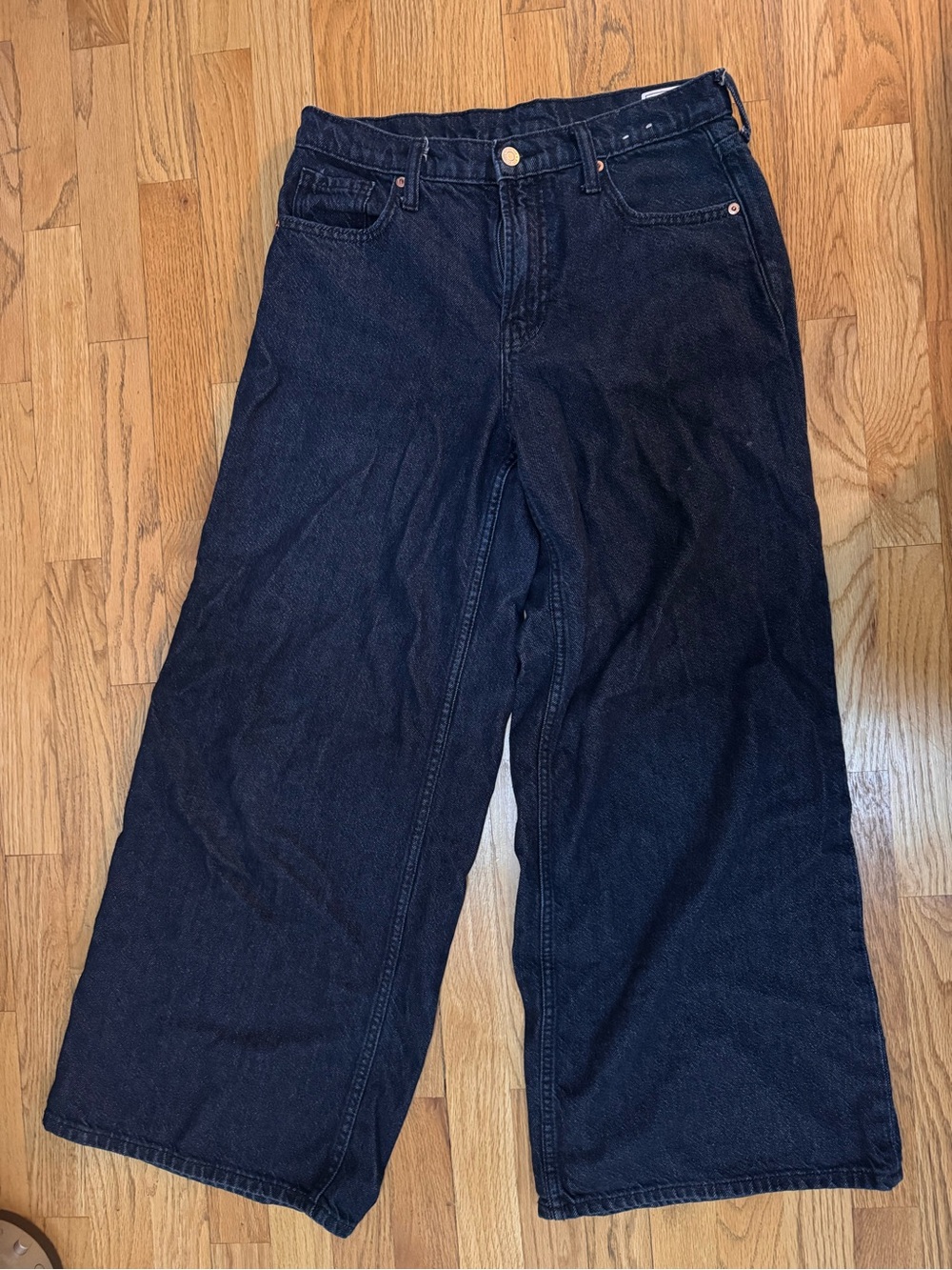 GAP Women's Wide-Leg Jeans in Dark Blue